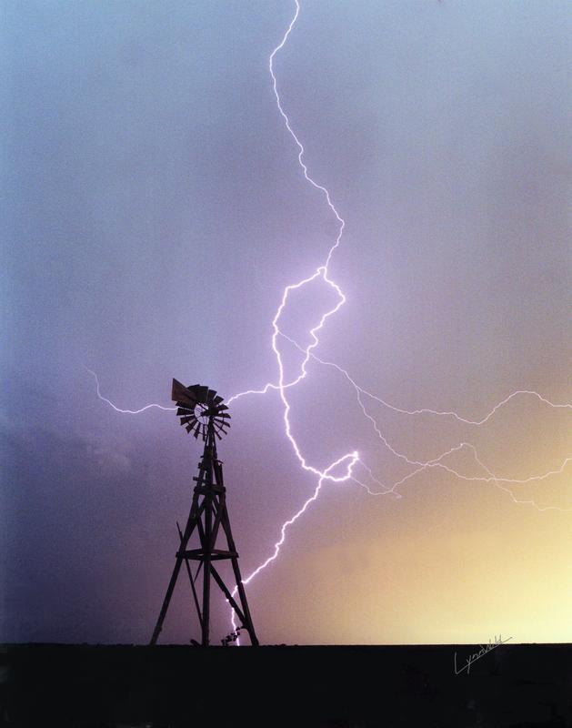Windmill and Lightning